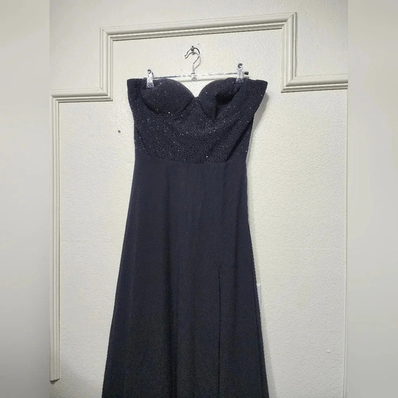 Lulus Remember This Moment Black Rhinestone Strapless Maxi Dress Party Prom - Picture 8 of 13